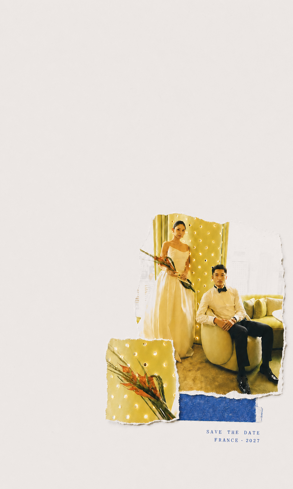 Emily 与 Sean 的 Save the Date 拼贴海报